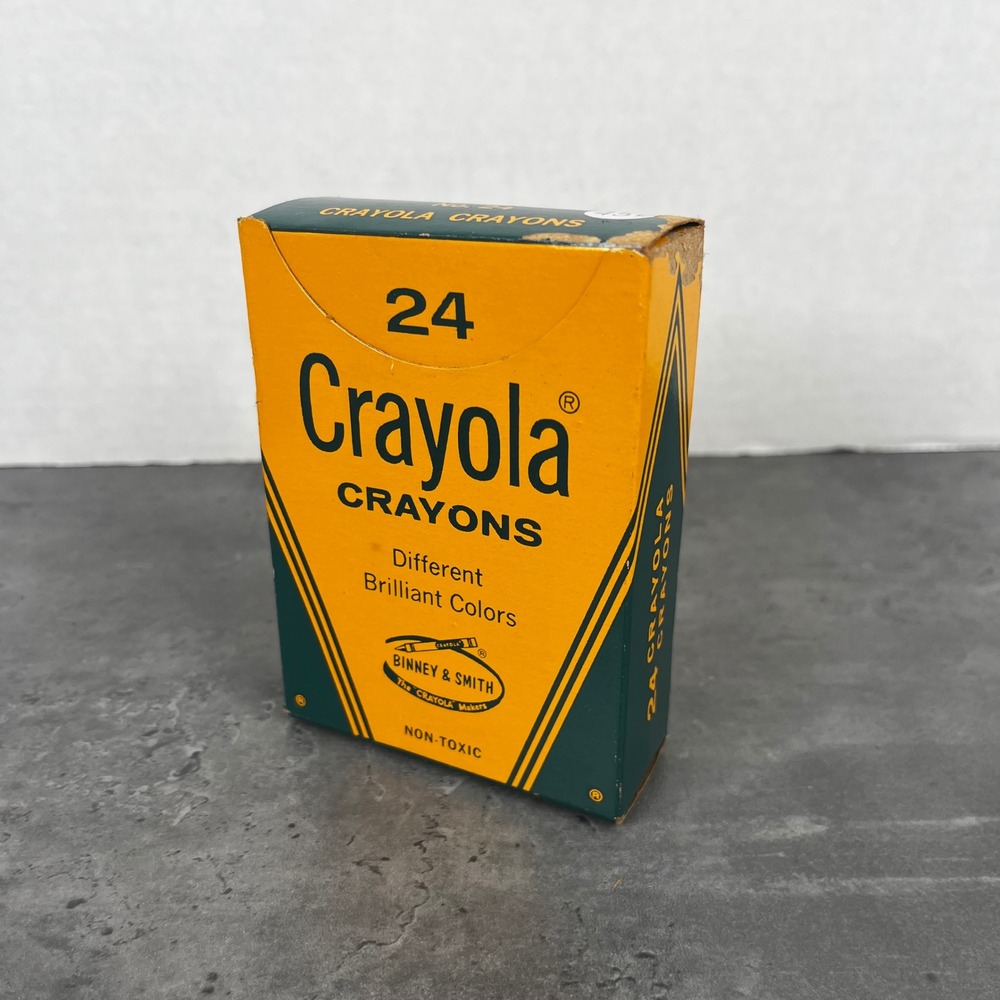 VTG Crayola 24 Count Crayon Box Binney & Smith No 24 Different Colors 45 Cent